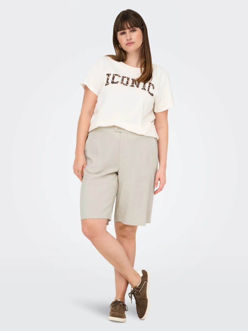 CARCARO Vita alta Regular Fit Lino Bermuda