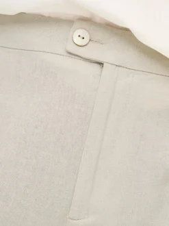 CARCARO Vita alta Regular Fit Lino Bermuda