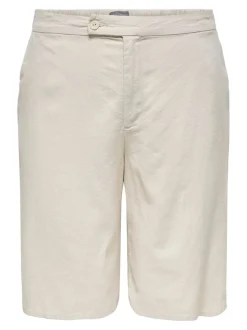 CARCARO Vita alta Regular Fit Lino Bermuda