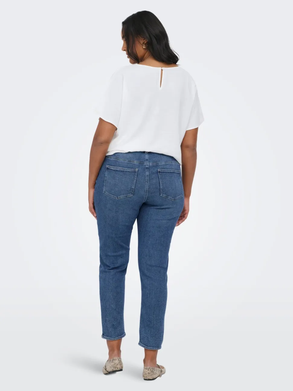 CARCATWALK Vita alta Mom Fit Lunghezza alla caviglia Jeans