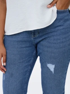 CARCATWALK Vita alta Mom Fit Lunghezza alla caviglia Jeans