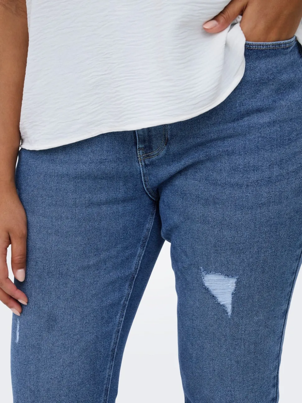 CARCATWALK Vita alta Mom Fit Lunghezza alla caviglia Jeans