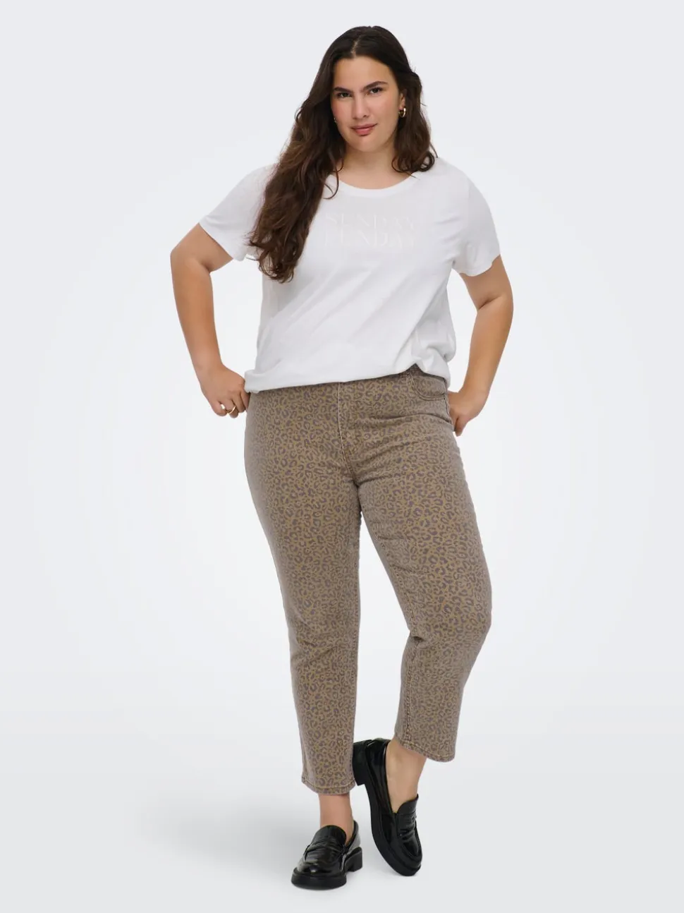 CAREMILY Vita alta Straight Fit Lunghezza alla caviglia Jeans