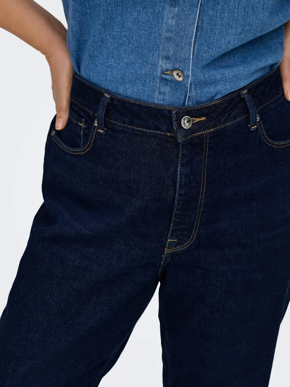 CAREMILY Vita alta Straight Fit Lunghezza alla caviglia Jeans