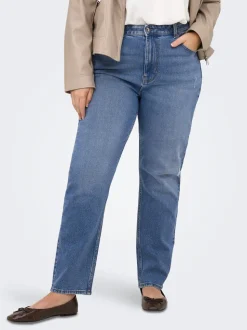 CAREMILY Vita alta Straight Fit Lunghezza alla caviglia Jeans