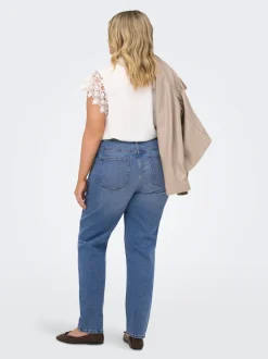 CAREMILY Vita alta Straight Fit Lunghezza alla caviglia Jeans
