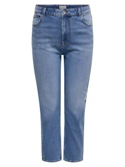 CAREMILY Vita alta Straight Fit Lunghezza alla caviglia Jeans