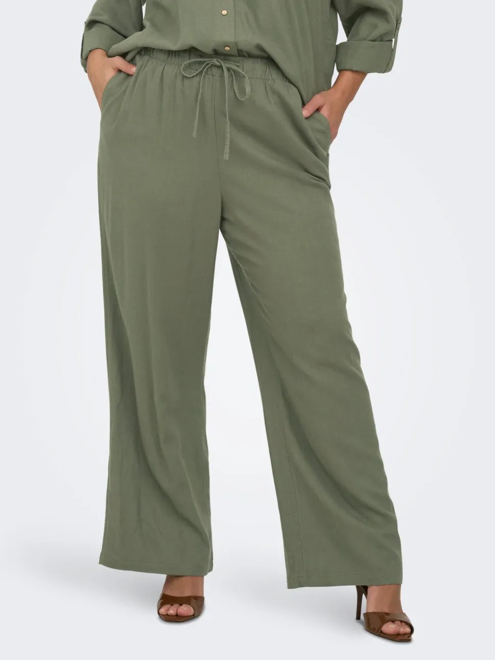 CARGOA Straight Fit Lino Pantaloni