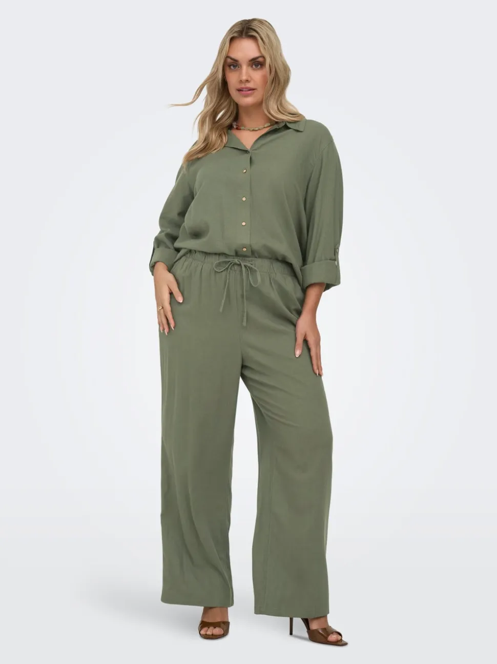 CARGOA Straight Fit Lino Pantaloni
