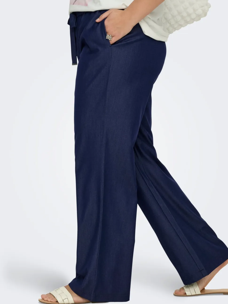 CARIRIA Wide Leg Fit Lino Pantaloni a gamba larga