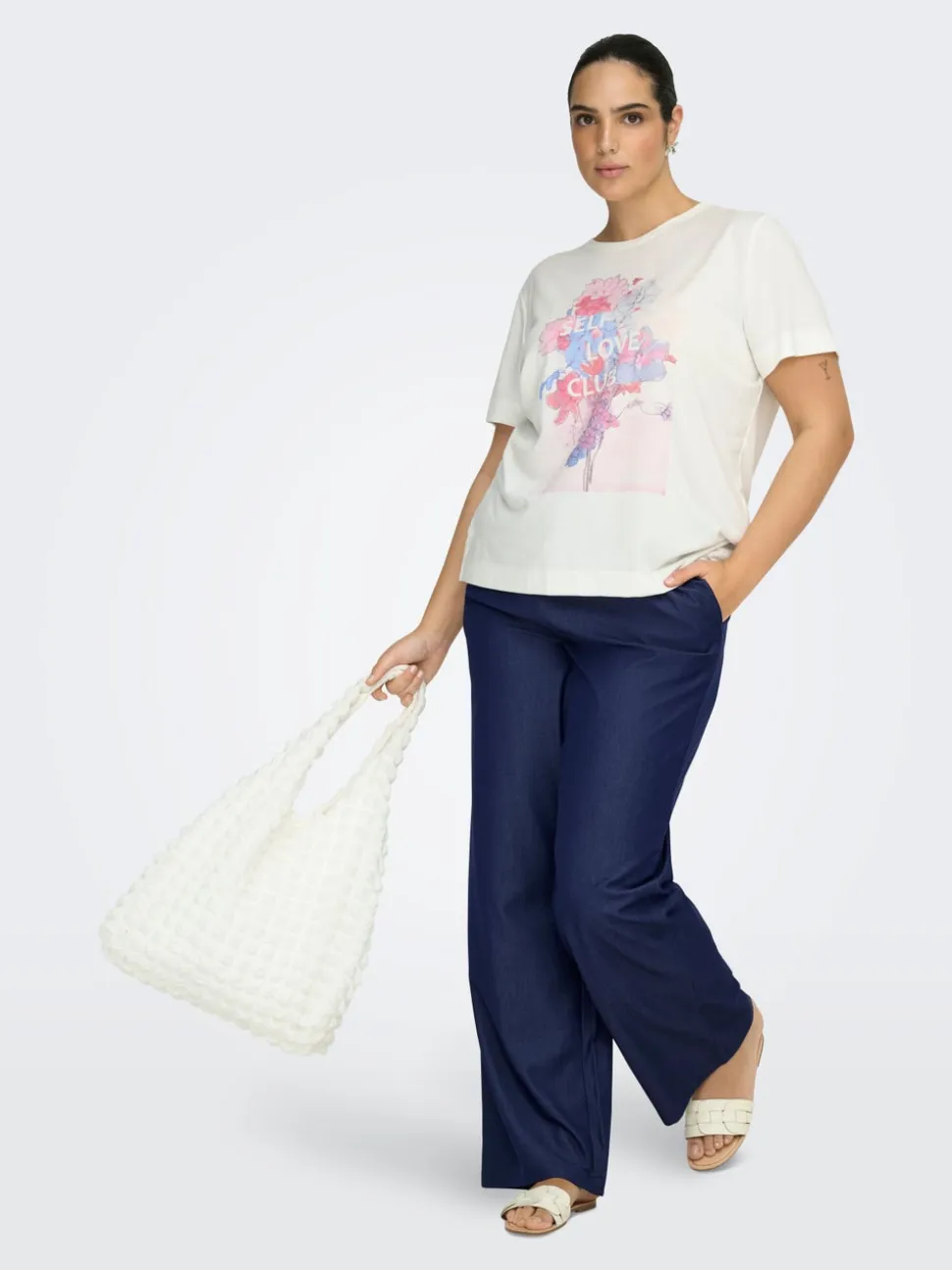 CARIRIA Wide Leg Fit Lino Pantaloni a gamba larga