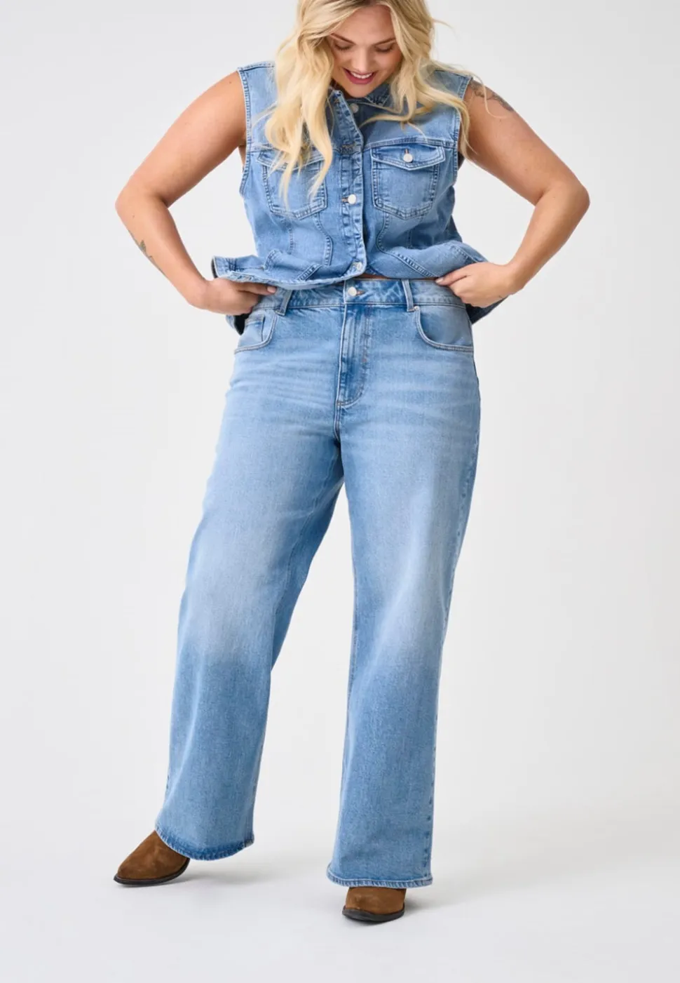 CARJUICY Vita alta Wide Leg Fit Jeans