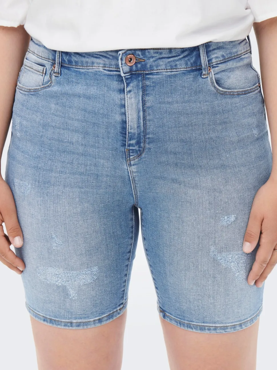 CARLAOLA Skinny Fit Bermuda in jeans