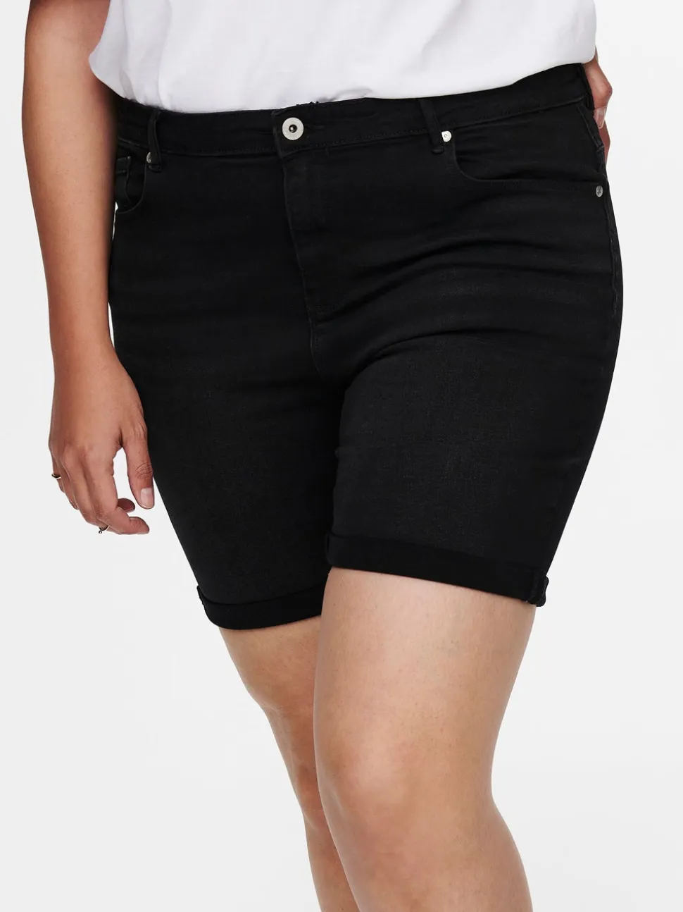 CARLAOLA Vita alta Skinny Fit Bermuda in jeans