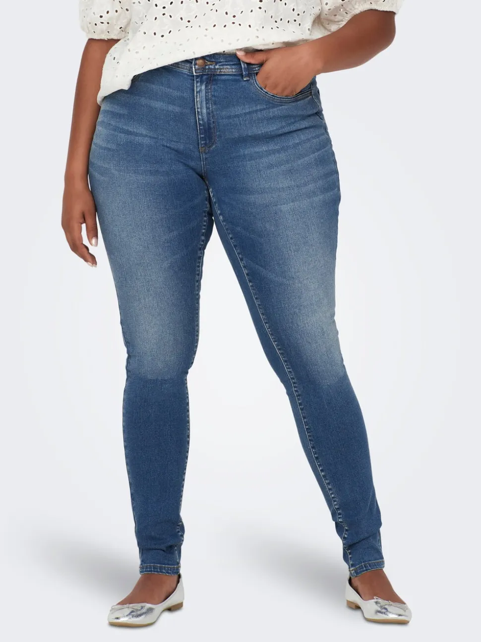 CARSALLY Vita media Skinny Fit Jeans