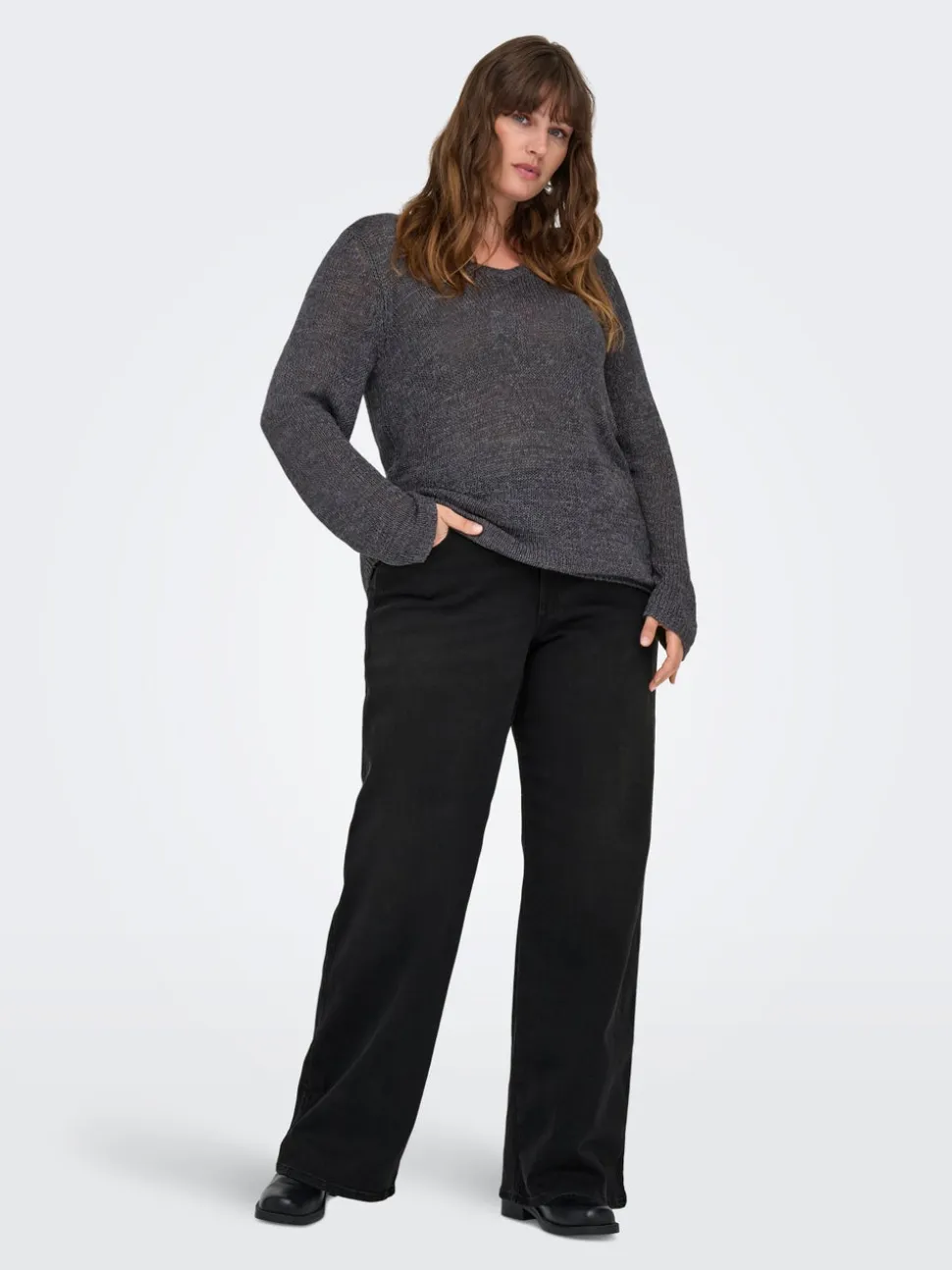 CARSNOW Vita alta Wide Leg Fit Jeans