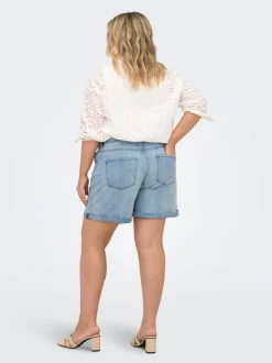 CARVEGA Vita alta Loose Fit Bermuda in jeans