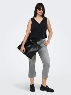 CARWILLY Sweet Flared Fit Cropped Jeans