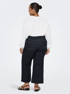 CARWILLY Vita alta Wide Leg Fit Cropped Jeans