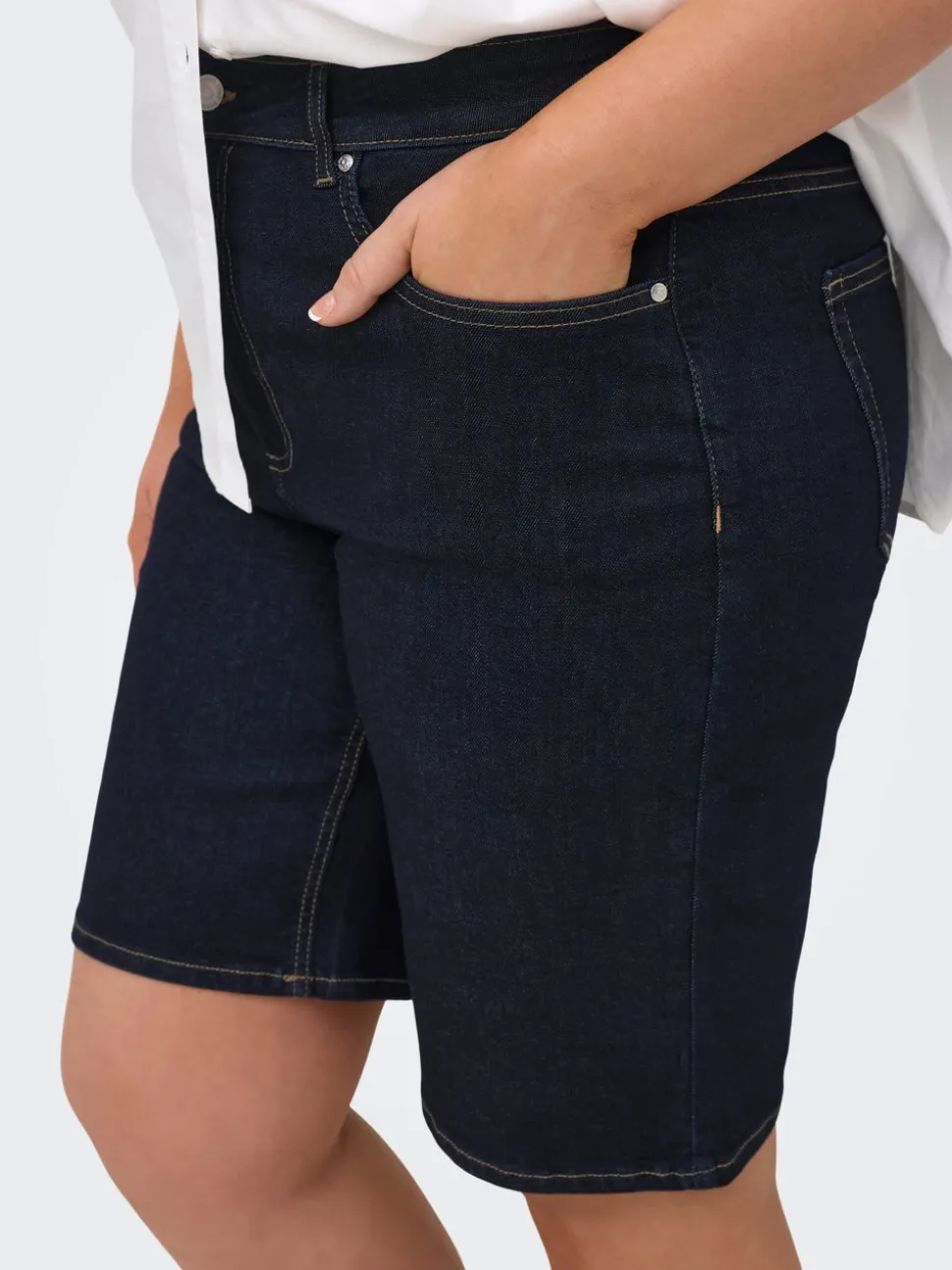 CARWILLY Vita alta Wide Leg Fit Bermuda in jeans