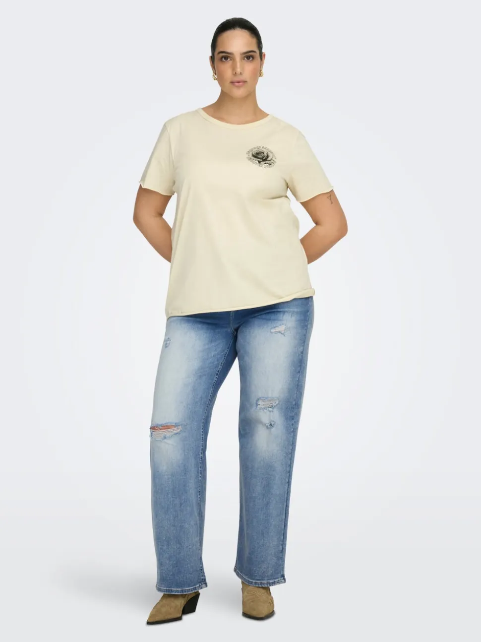 CARWILLY Vita alta Wide Leg Fit Jeans