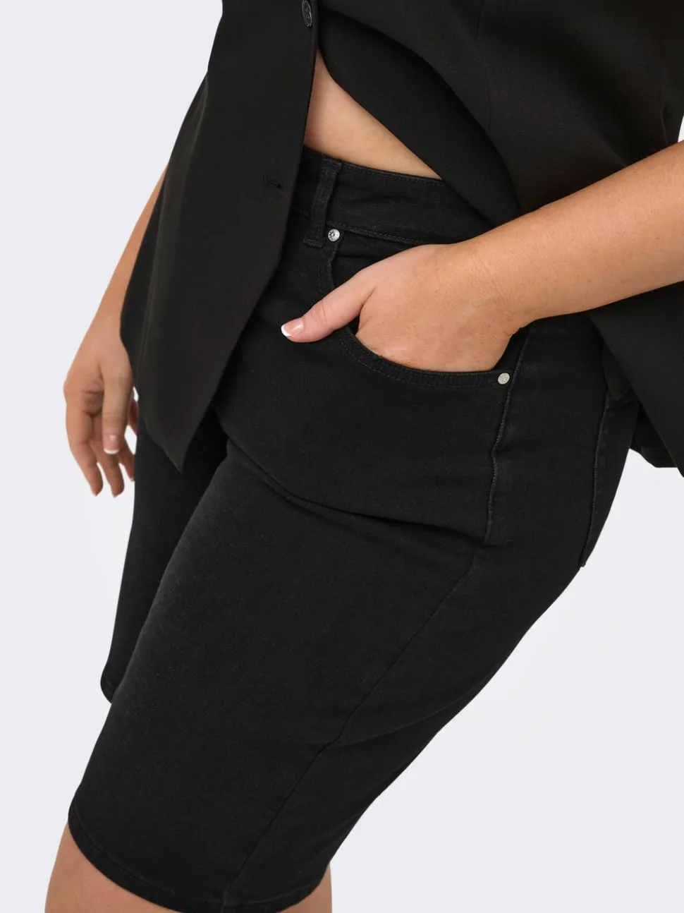 CARWILLY Vita alta Wide Leg Fit Bermuda in jeans