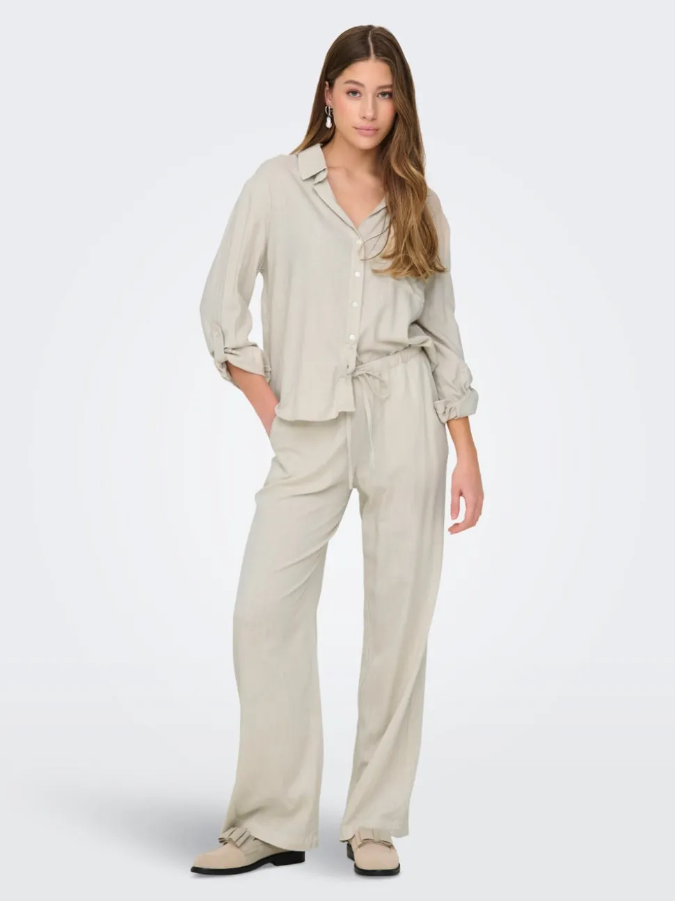JDYCAYA Wide Leg Fit Lino Pantaloni