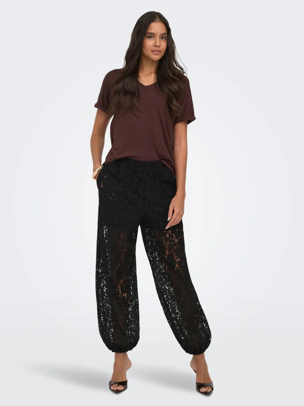 JDYJULIA Balloon Fit Pantaloni in pizzo