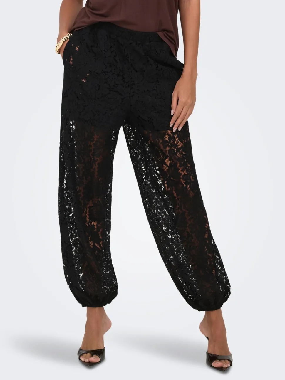 JDYJULIA Balloon Fit Pantaloni in pizzo
