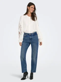 JDYLULLU Vita alta Straight Fit Lunghezza alla caviglia Jeans
