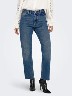 JDYLULLU Vita alta Straight Fit Lunghezza alla caviglia Jeans