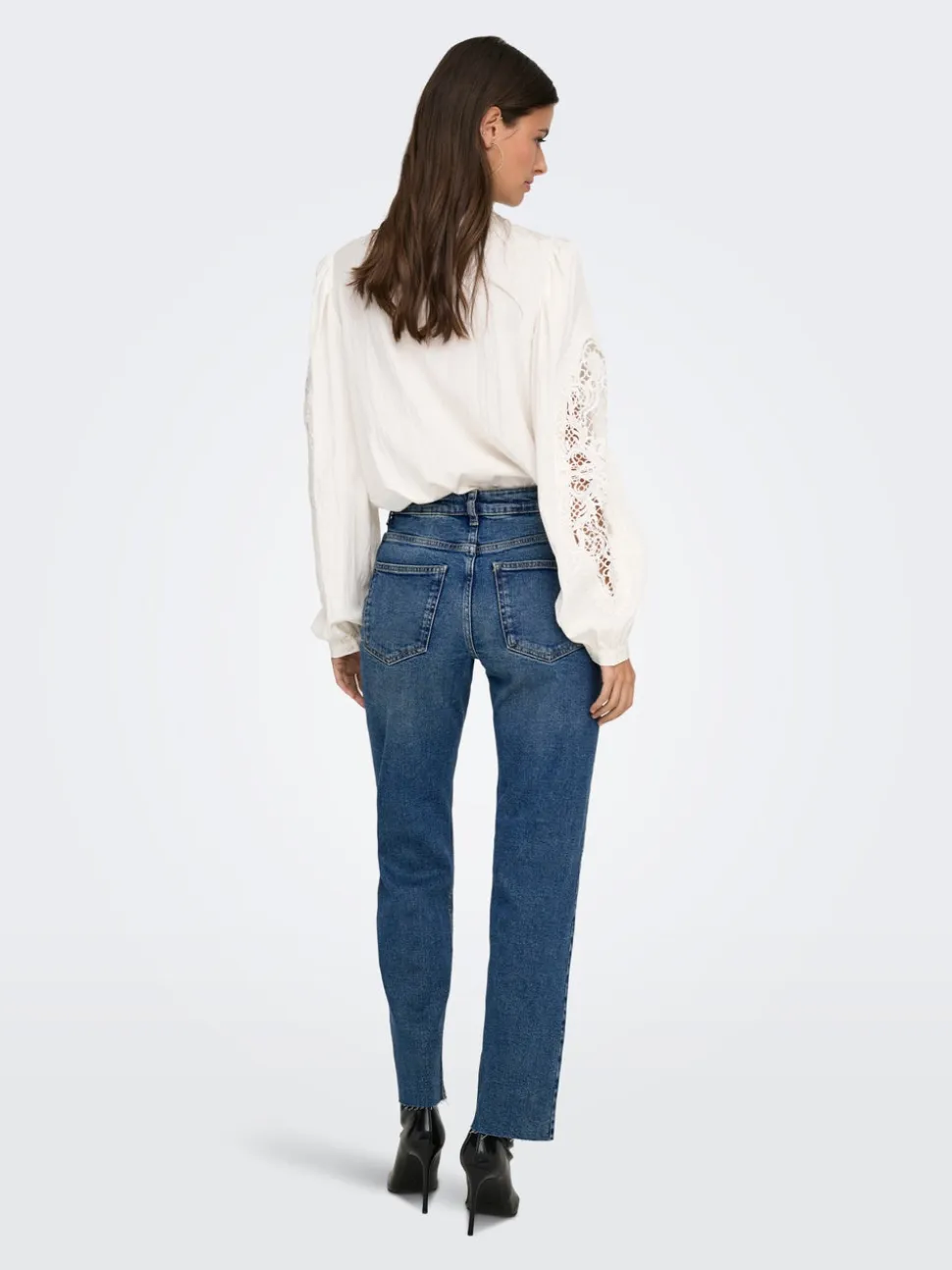 JDYLULLU Vita alta Straight Fit Lunghezza alla caviglia Jeans