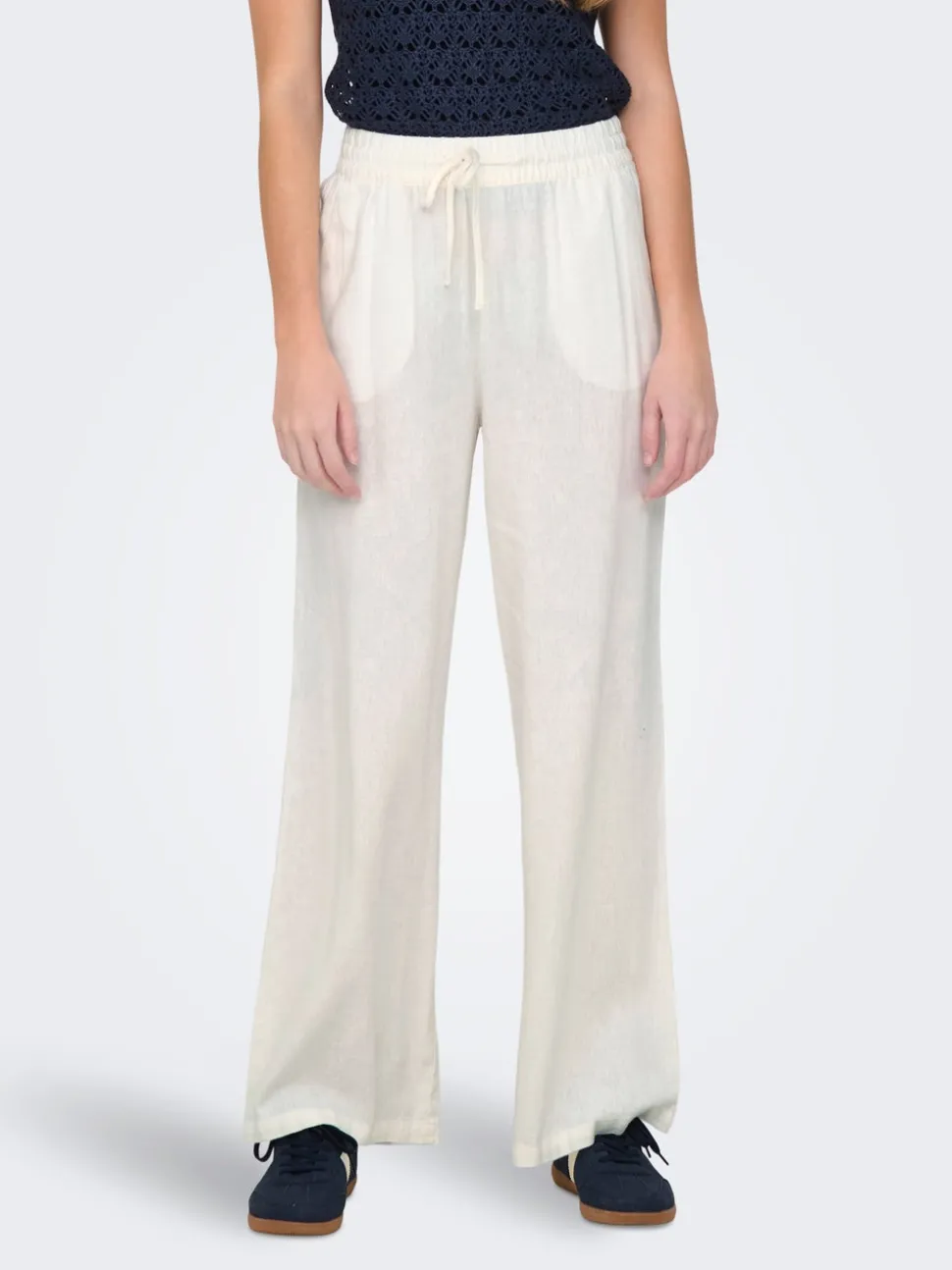JDYSAY Loose Fit Lino Pantaloni a gamba larga