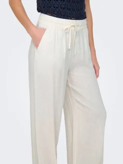 JDYSAY Loose Fit Lino Pantaloni a gamba larga