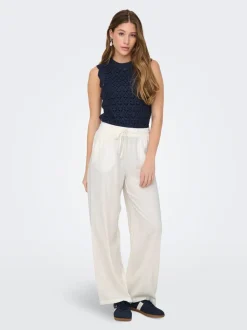 JDYSAY Loose Fit Lino Pantaloni a gamba larga