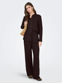 JDYSAY Loose Fit Lino Pantaloni a gamba larga