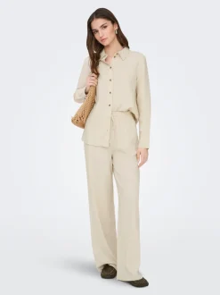 JDYSAY Loose Fit Lino Pantaloni a gamba larga