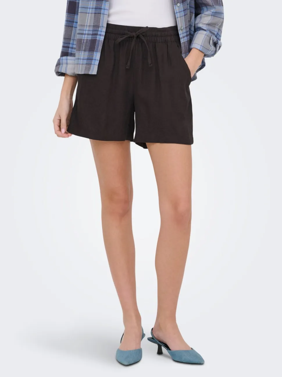 JDYSAY Vita alta Regular Fit Lino Bermuda