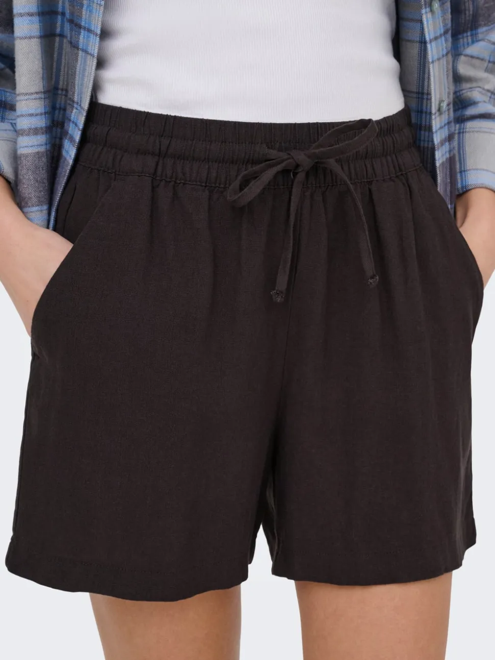 JDYSAY Vita alta Regular Fit Lino Bermuda