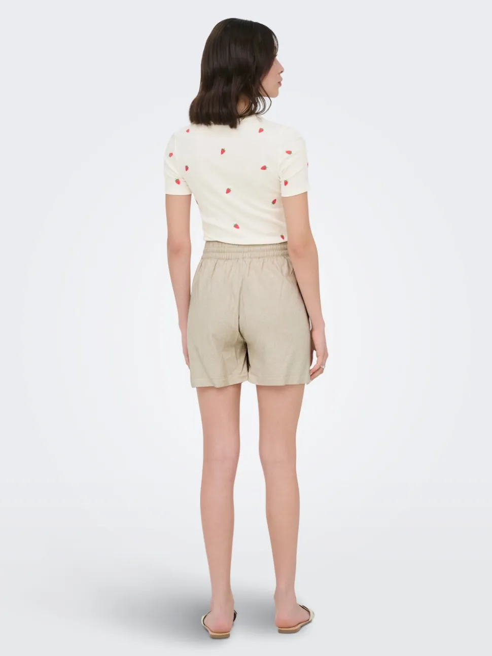 JDYSAY Vita alta Regular Fit Lino Bermuda