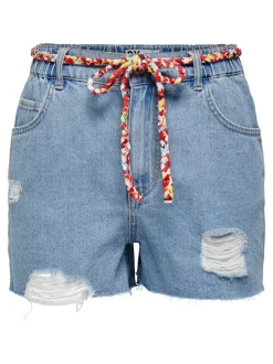 JDYZIGGA Vita alta Loose Fit Bermuda in jeans
