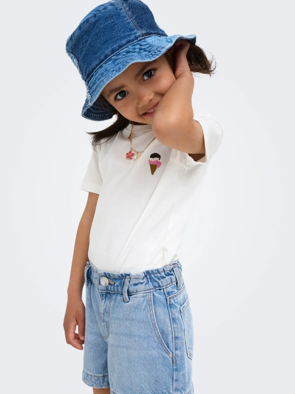 KMGCOMET Vita media Wide Leg Fit Bermuda in jeans