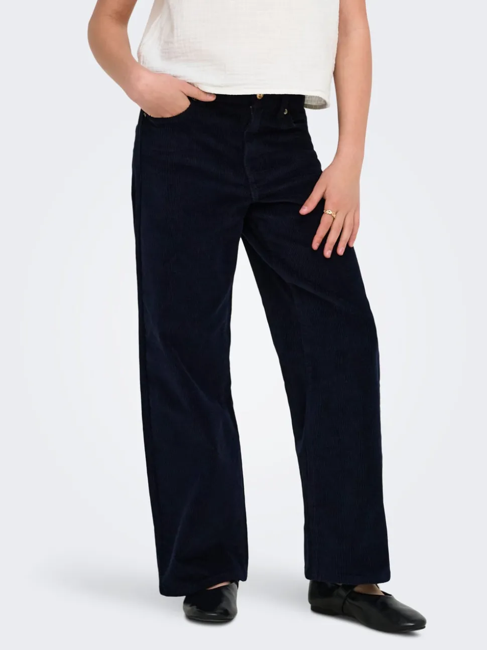 KOGHOPE Wide Leg Fit Corduroy Pantaloni