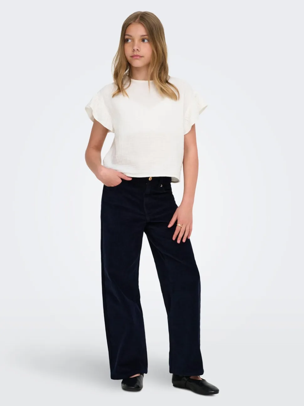 KOGHOPE Wide Leg Fit Corduroy Pantaloni
