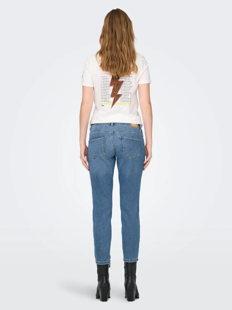 OLMCATWALK Vita alta Mom Fit Lunghezza alla caviglia Jeans