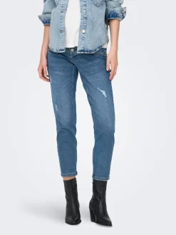 OLMCATWALK Vita alta Mom Fit Lunghezza alla caviglia Jeans