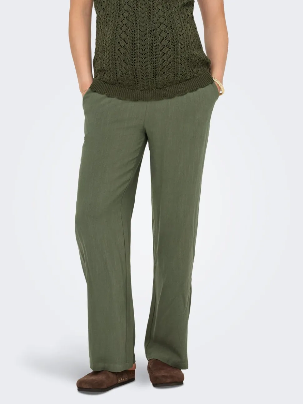 OLMSIESTA Straight Fit Lino Pantaloni