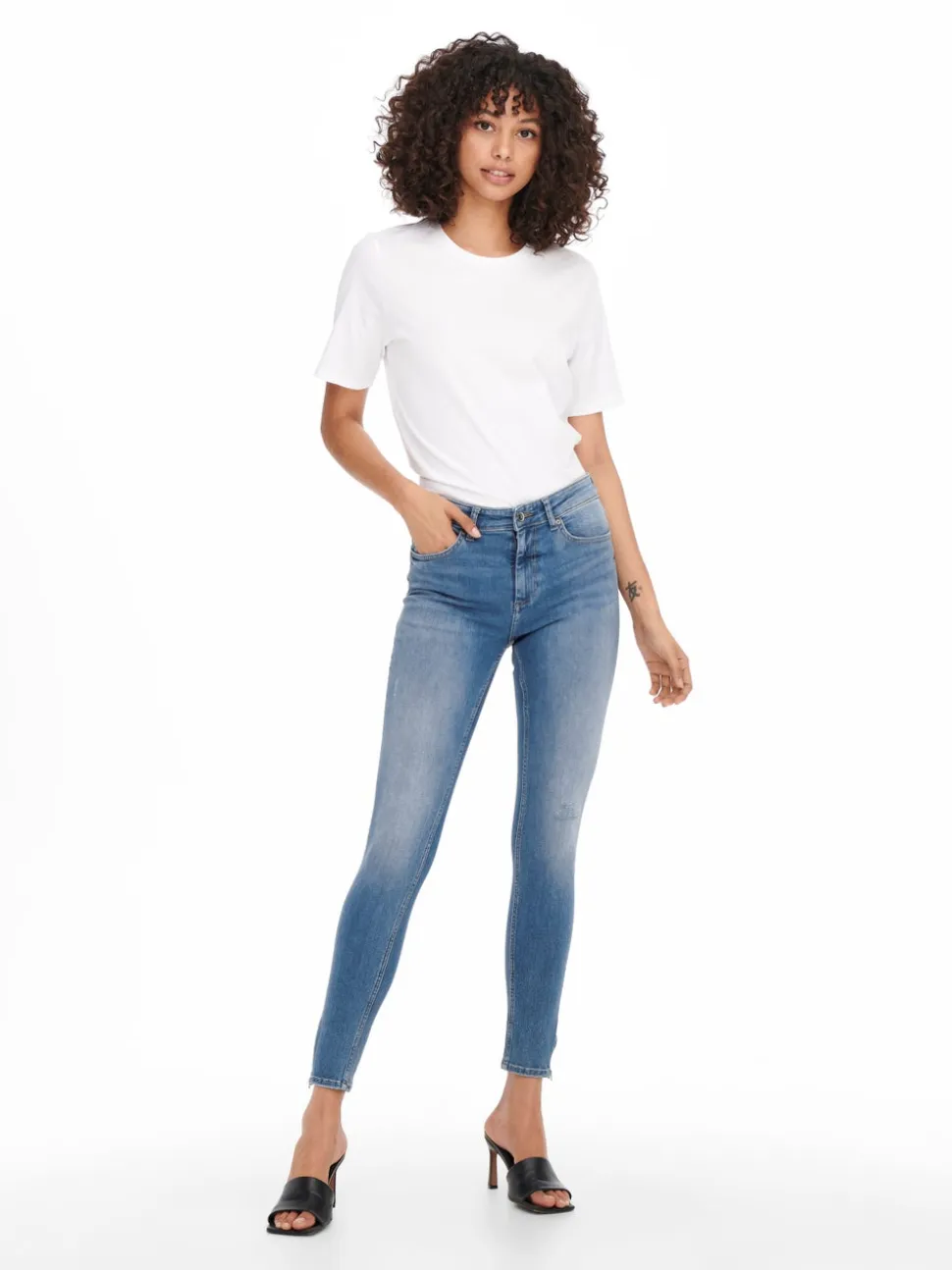 ONLBLUSH Vita media Skinny Fit Lunghezza alla caviglia Jeans