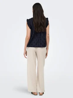 ONLBRUXELLES Straight Fit Lino Pantaloni