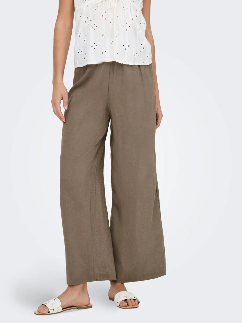 ONLBRUXELLES Straight Fit Lino Pantaloni
